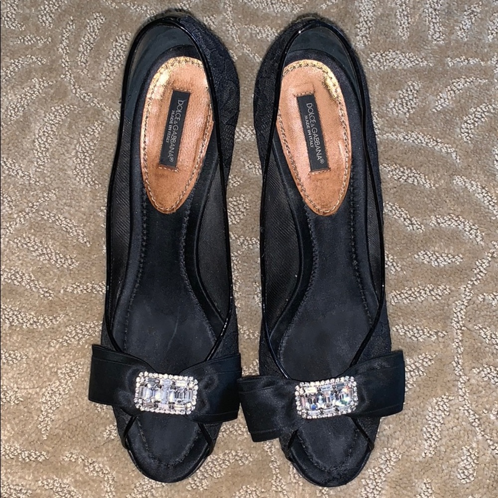 Black heels diamond bow- Dolce & Gabbana - Picture 1 of 8